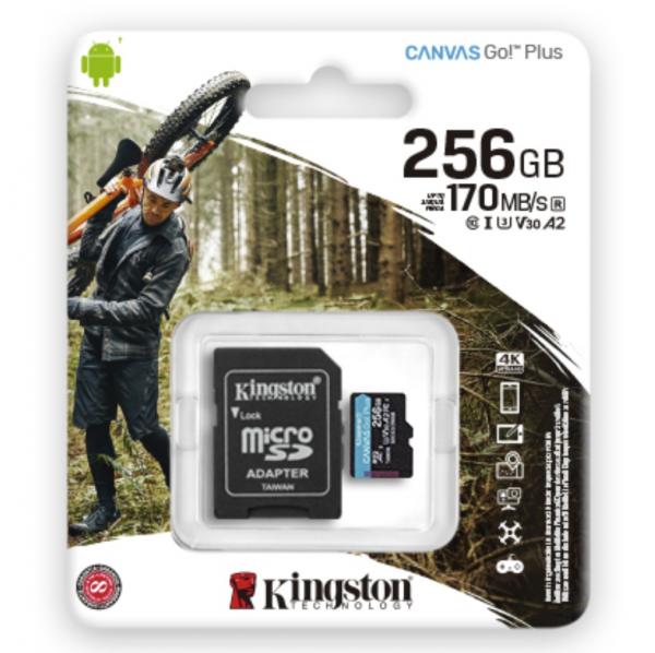 SD Karte 256GB MSDXC CANVAS GO Plus 170 A2 U3 V30 inkl. Adapter